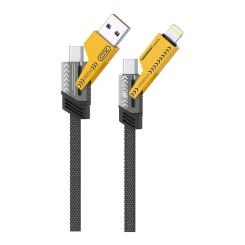Дата кабель XO USB-C + USB A to USB-C + Lightning Фото