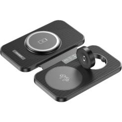 Зарядное устройство Choetech Wireless magnetic 3-in-1 15W black Фото