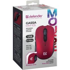 Мышка Defender Gassa MM-105 Wireless Red Фото 4
