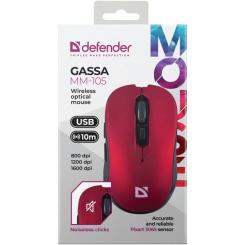 Мышка Defender Gassa MM-105 Wireless Red Фото 5