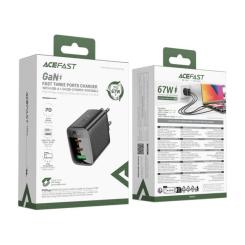 Зарядное устройство Acefast 2xUSB-C + 1xUSB 67W GaN black Фото 4