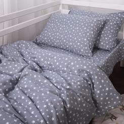 Постельное белье MirSon 012 Grey Stars Фланель 2x143x210 Семейный Фото 1