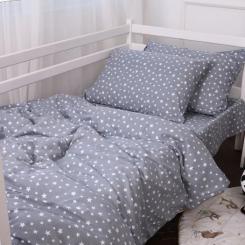 Постельное белье MirSon 012 Grey Stars Фланель 2x143x210 Семейный Фото 3