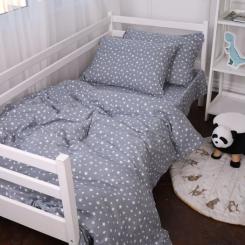 Постельное белье MirSon 012 Grey Stars Фланель 200х220 Евро Фото