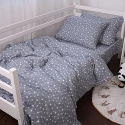 Постельное белье MirSon 012 Grey Stars Фланель 200х220 Евро Фото 4