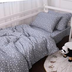 Постельное белье MirSon 012 Grey Stars Фланель 200х220 Евро Фото 5