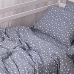 Постельное белье MirSon 012 Grey Stars Фланель 200х220 Евро Фото 6
