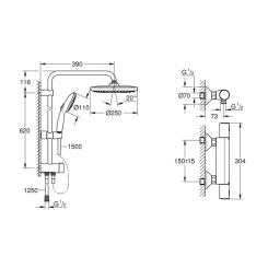 Душевой гарнитур Grohe QuickFix Start Black Фото 5