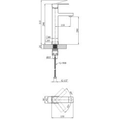 Душевой гарнитур Kroner Kubus-SCH082 + змішувач Edelstahl Kubus-SCH010-3 Фото 10