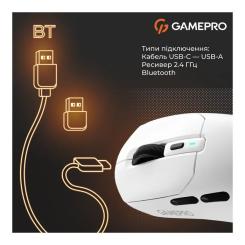 Мышка GamePro Genesis Airmaster Wireless/Bluetooth/USB White Фото 9