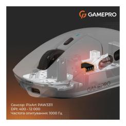 Мышка GamePro Genesis Airmaster Wireless/Bluetooth/USB White Фото 11