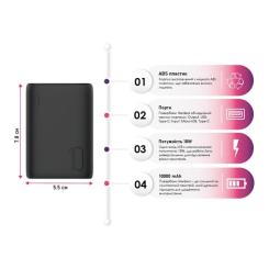 Батарея универсальная TheGeneral 10000mah Hardeol, QC/3.0/18W Фото 3