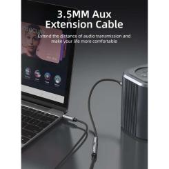 Кабель мультимедийный Cabletime 3.5mm M to 3.5mm F 3.0m Фото 3