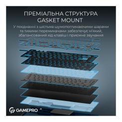 Клавиатура GamePro Asgard Yord Wireless/Bluetooth/USB UA Blue Фото 9