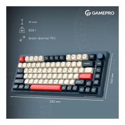 Клавиатура GamePro Asgard Yord Wireless/Bluetooth/USB UA Blue Фото 11