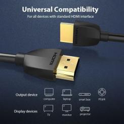 Кабель мультимедийный Vention HDMI M to HDMI M 0.5m 4K60Hz black Фото 2
