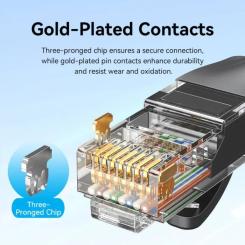 Патч-корд Vention 8м, UTP cat 6 RJ-45 black Фото 5