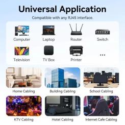 Патч-корд Vention 8м, UTP cat 6 RJ-45 black Фото 7