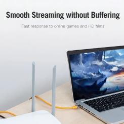 Патч-корд Vention 0.3м, S/FTP cat 6a RJ-45 yellow Фото 1