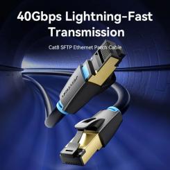 Патч-корд Vention 5м, S/FTP cat 8 RJ-45 black Фото 1