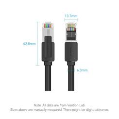 Патч-корд Vention 5м, S/FTP cat 8 RJ-45 black Фото 9