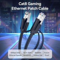 Патч-корд Vention 5м, S/FTP cat 8 RJ-45 black Фото 11