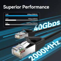 Патч-корд Vention 5м, S/FTP cat 8 RJ-45 black Фото 1