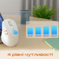 Мышка Meetion BTM032 Wireless/Bluetooth/USB White Фото 3