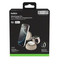 Зарядное устройство Belkin UltraCharge Pro Wireless 3-in-1 25W sand Фото 6