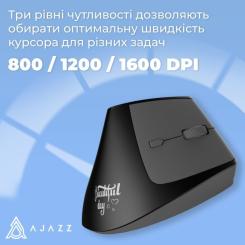Мышка Ajazz i300 Wireless/Bluetooth/USB Black Фото 10