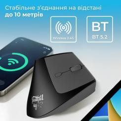 Мышка Ajazz i300 Wireless/Bluetooth/USB Black Фото 6