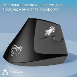 Мышка Ajazz i300 Wireless/Bluetooth/USB Black Фото 7