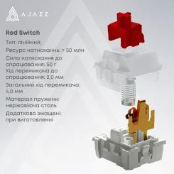 Клавиатура Ajazz NK68 Red Switch USB UA White Фото 7