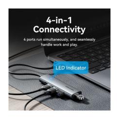 Концентратор Vention USB-C to 4xUSB 3.0 + 1xUSB-C black Фото 6