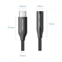 Переходник Vention USB-C to 3.5mm M black Фото 1