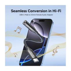 Переходник Vention USB-C to 3.5mm M black Фото 3
