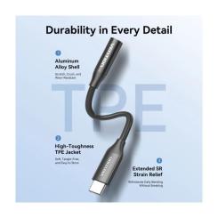 Переходник Vention USB-C to 3.5mm M black Фото 4