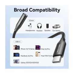 Переходник Vention USB-C to 3.5mm M black Фото 7
