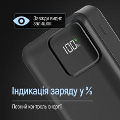 Батарея универсальная ColorWay 20 000 mAh Optimal Power PD/22.5W, QC/3.0, Black Фото 9