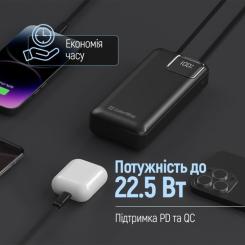 Батарея универсальная ColorWay 20 000 mAh Optimal Power PD/22.5W, QC/3.0, Black Фото 8