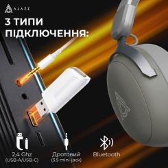 Наушники Ajazz AHM08 MAX 3-Mode Grey Фото 6
