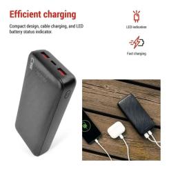 Батарея универсальная EMOS 20000mAh AlphaQ3, 22.5W, black Фото 10