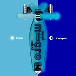 Самокат Micro серії Maxi Deluxe Glow LED" Синій кришталь" Фото 7
