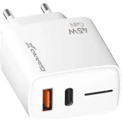 Зарядное устройство Grand-X GaN 1xUSB-C + 1xUSB QC3.0 45W white Фото 2