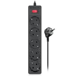 Сетевой фильтр питания REAL-EL RS-Protect 505, 5m, black Фото