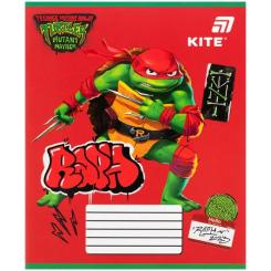 Тетрадь Kite Ninja Turtles, 12 листов, косая линия Фото 9