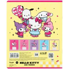 Тетрадь Kite Hello Kitty and Friends, 18 аркушів, лінія Фото 3