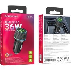 Зарядное устройство BOROFONE 2xUSB QC3.0 36W car adapter black Фото 4
