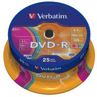 Диск DVD Verbatim 4.7Gb 16X CakeBox 25шт COLOUR Фото