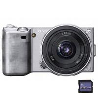 Цифровой фотоаппарат Sony NEX-5 + 16mm + 18-55mm KIT silver Фото